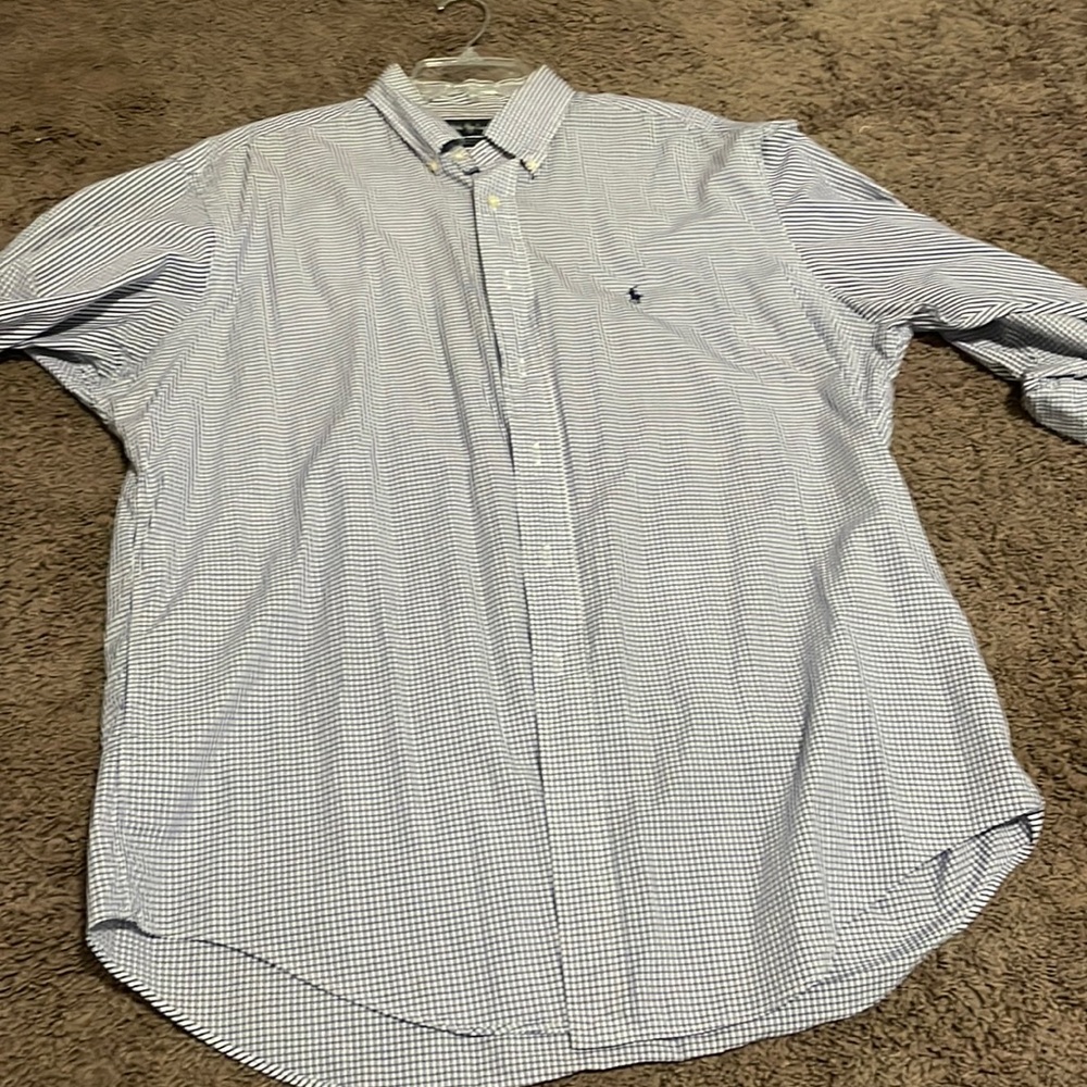 Ralph Lauren long sleeve button up.  Blue and white plaid
